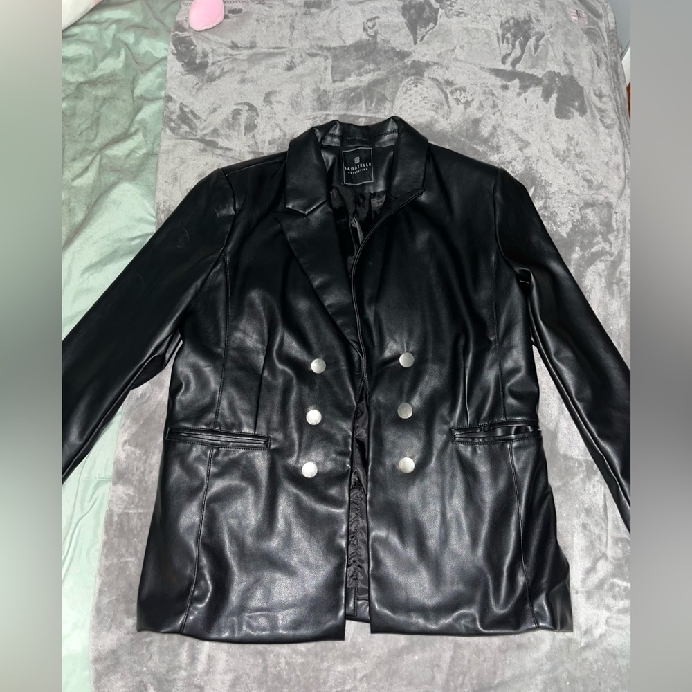 Oversized Leather Blazer